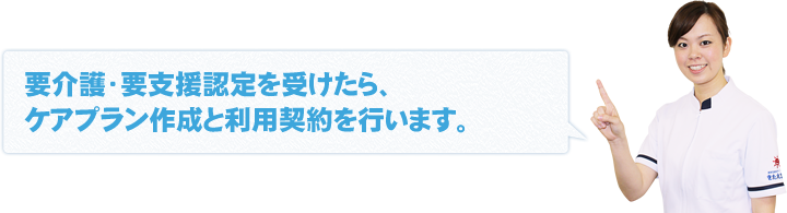 要介護・要支援認定を受けたら、ケアプラン作成と利用契約を行います。